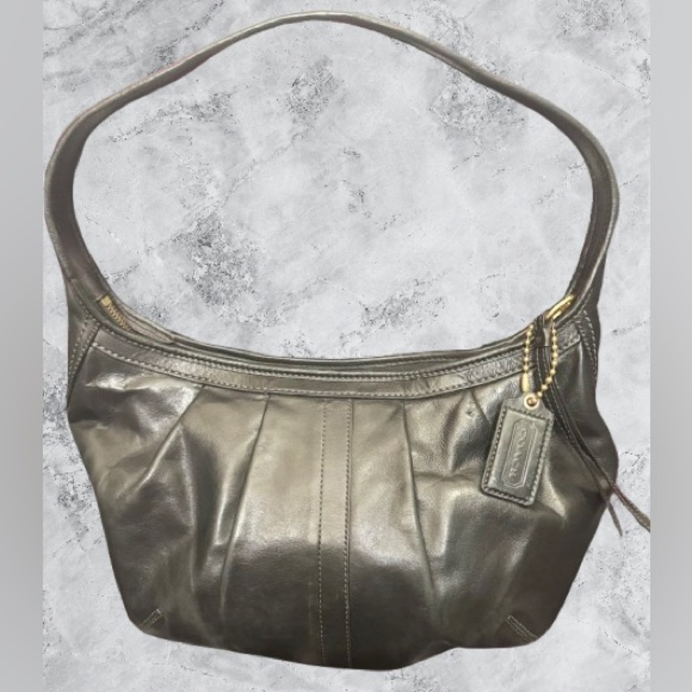 COACH (12235) Ergo Pleated Hobo Leather Shoulder Bag  (Black) - EUC